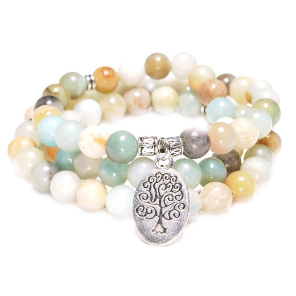 stylewithmeaning.com 27.00  Tree of Life Amazonite Stone 2-in-1 Bracelet/Necklace