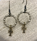 Beaded Cross Earrings